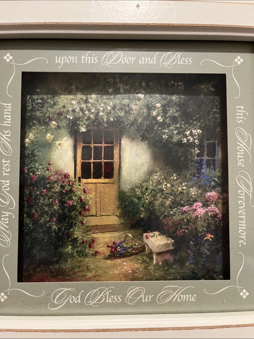 Vintage Framed Art Print “Doorway and Garden”Abbott Fuller Graves 10”x10”